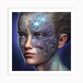 Futuristic Face Art Print