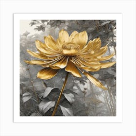 Gold Dahlia Art Print