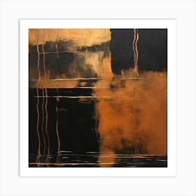 Abstract Painting Black And Gold Wall Art 1 Art Print