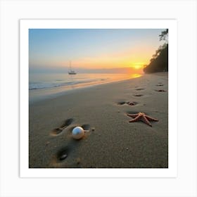 Starfish On The Beach 1 Poster