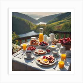 Breakfast On The Balcony Art Print