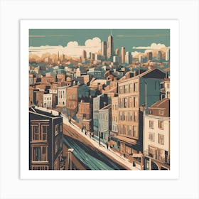 Cityscape 4 VECTOR ART Art Print