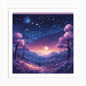 The Stars Twinkle Above You As You Journey Through The Blueberry Kingdom S Enchanting Night Skies, U Art Print