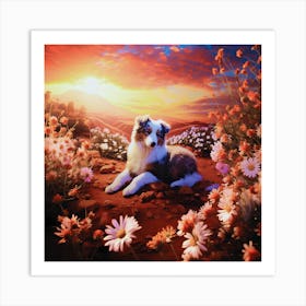 Aussie Shepherd Art Print