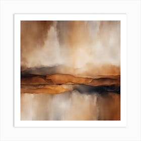 Abstract Minimalist Painting That Represents Duality, Mix Between Watercolor And Oil Paint, In Shade (39) Art Print