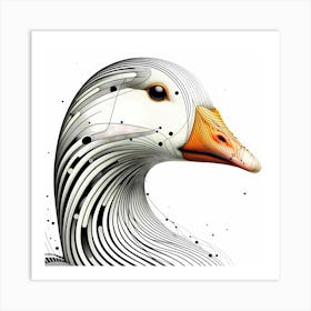 Goose Head Creative Drawing - Wild Bird Artwork 109 Art Print