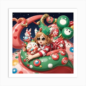 Kawaii Christmas Art Print