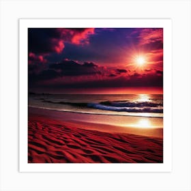 Sunset On The Beach 457 Art Print