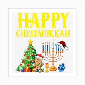 Happy Christmukkah Christmas Hanukkah Pajamas Chanukah Art Print