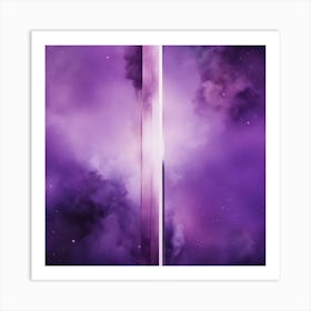 Abstract Minimalist Painting That Represents Duality, Mix Between Watercolor And Oil Paint, In Shade (46) Art Print