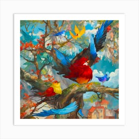 Birds In The Tree 1 Art Print