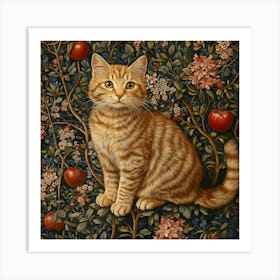 Cat In An Apple Tree Art 1 Art Print