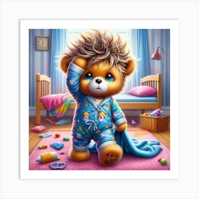 Teddy Bear In Pajamas 7 Art Print