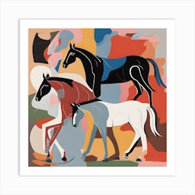 Matisse Style Three Horses Art Print