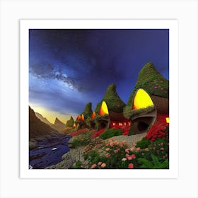 Fairy Houses Art Print