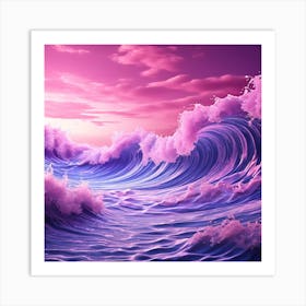 Ocean Waves At Sunset 1 Art Print