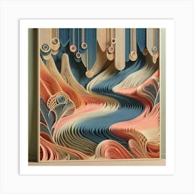 Paper Cut Art abstract painting Art Print