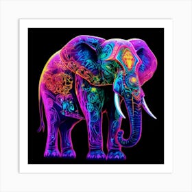 Elephant Psychedelic Poster