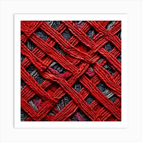 Red Weave art print Art Print