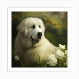 Dog In The Garden Art Print