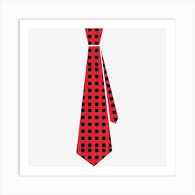 Red Buffaloplaid Necktie For Christmas Art Print