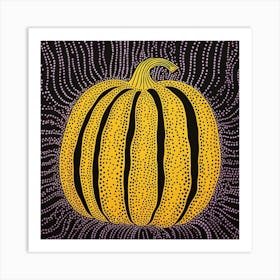 Yayoi Kusama Inspired Pumpkin Black And Yellow 2 Art Print