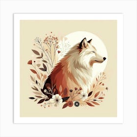 A peaceful wolf Art Print