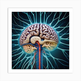 Brain With Blood Vessels 5 Art Print