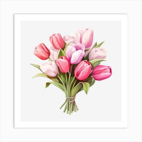 Bouquet Of Pink Tulips 5 Art Print