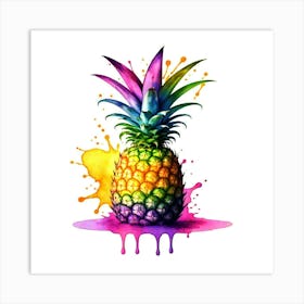 Rainbow Pineapple Art Print