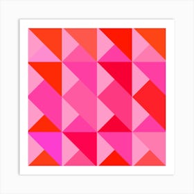 Abstract Geometric Pattern in Pink and Orange Poster