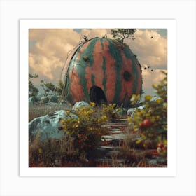 Watermelon House Art Print