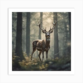 Deer In The Forest 223 Art Print