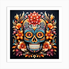 Day Of The Dead Skull 7 Art Print