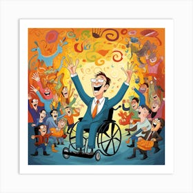 Man In A Wheelchair Art Print