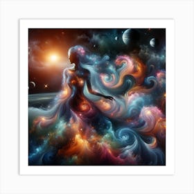  Woman in Space Art Print