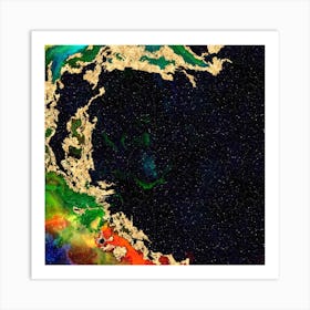 100 Nebulas in Space with Stars Abstract n.110 Art Print