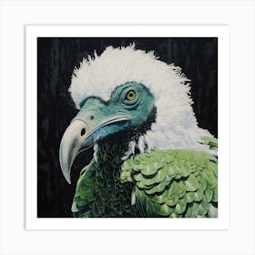 Ohara Koson Inspired Bird Painting Vulture 1 Square Art Print