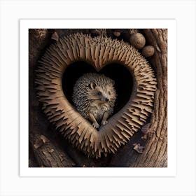 Hedgehog In A Heart Art Print