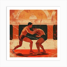 A Greco Roman Wrestling Lofi Illustration 1719334408 3 Art Print