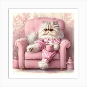 Cat In Pajamas 6 Art Print