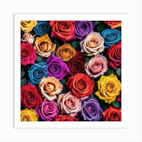 Colorful Roses Background 60 Art Print