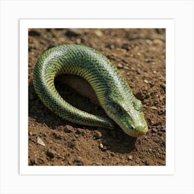 Green Lizard Art Print