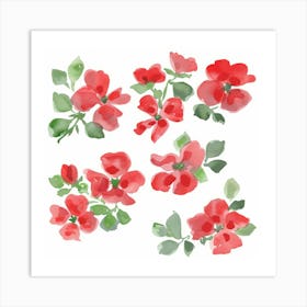 Watercolor Flowers 50 Art Print