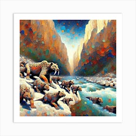 Tigers In The Mountains Art Print