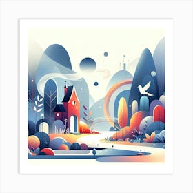 Landscape Illustration 1 Art Print