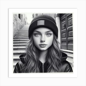 Black And White Portrait Art Print