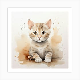 Watercolor Kitten 2 Art Print