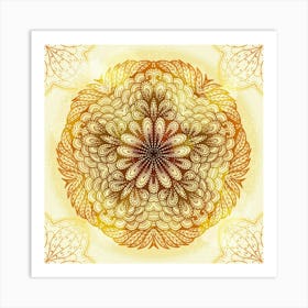 Hand Drawn Floral Mandala 04 1 Art Print