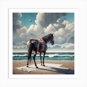 Horse On The Beach 1 Art Print